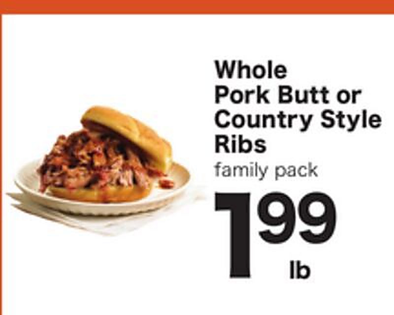 Whole Pork Butt or Country Style Ribs - Shoppers Food weekly ad deal