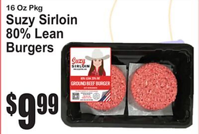 Suzy Sirloin 80% Lean Burgers - Superfresh weekly ad deal