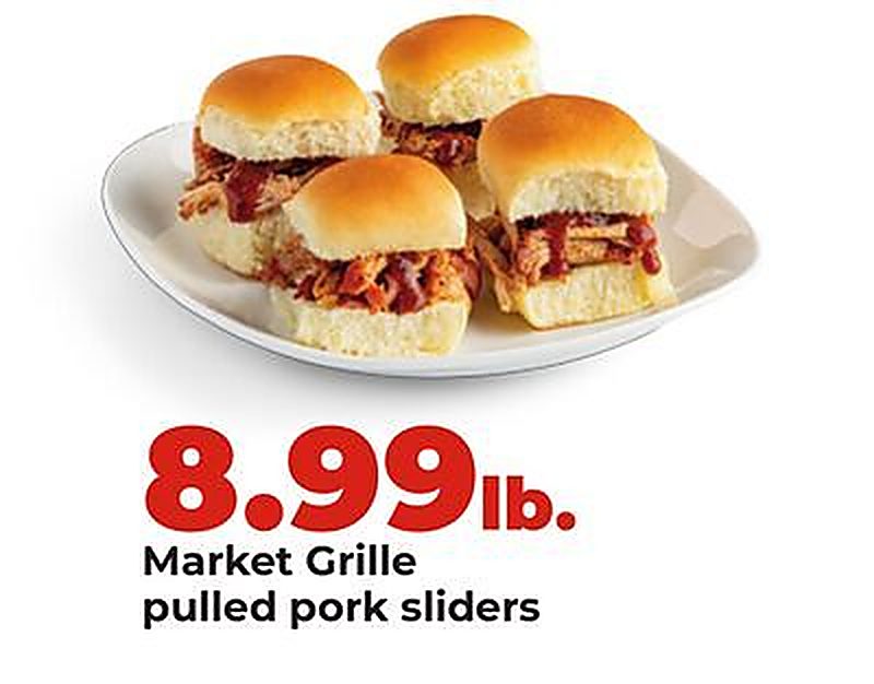 Market Grille pulled pork sliders - Hy Vee weekly ad deal