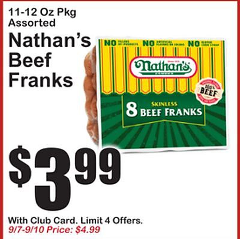 Nathan's Beef Franks - Superfresh weekly ad deal
