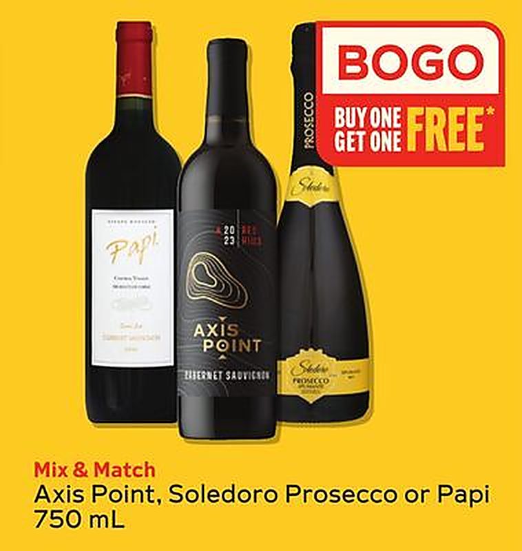 Axis Point, Soledoro Prosecco or Papi