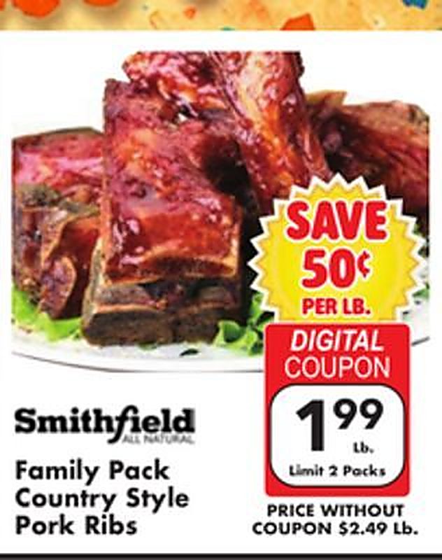 Smithfield Family Pack Country Style Pork Ribs - Fairplay Foods weekly ad deal