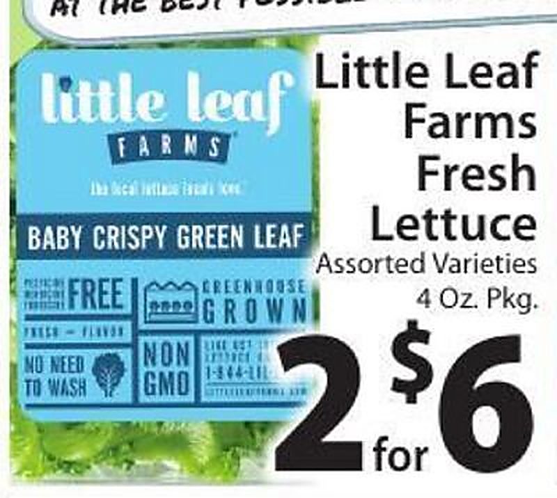 Little Leaf Farms Fresh Lettuce - West Side Marketplace weekly ad deal