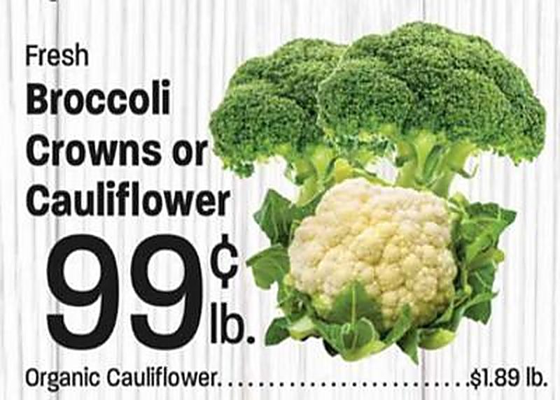Fresh Broccoli Crowns or Cauliflower - Lees Marketplace weekly ad deal