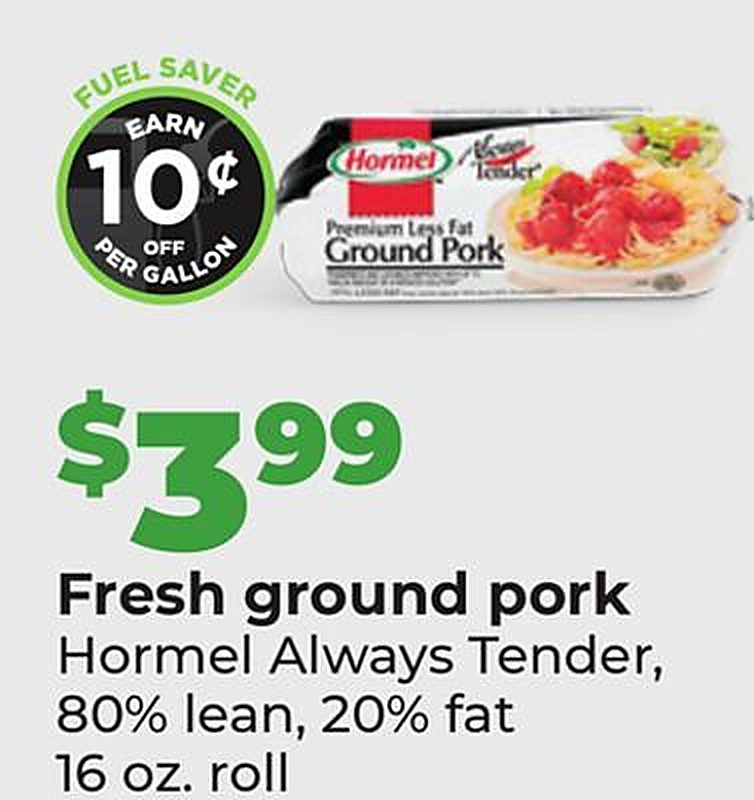 Fresh ground pork - Hy Vee weekly ad deal