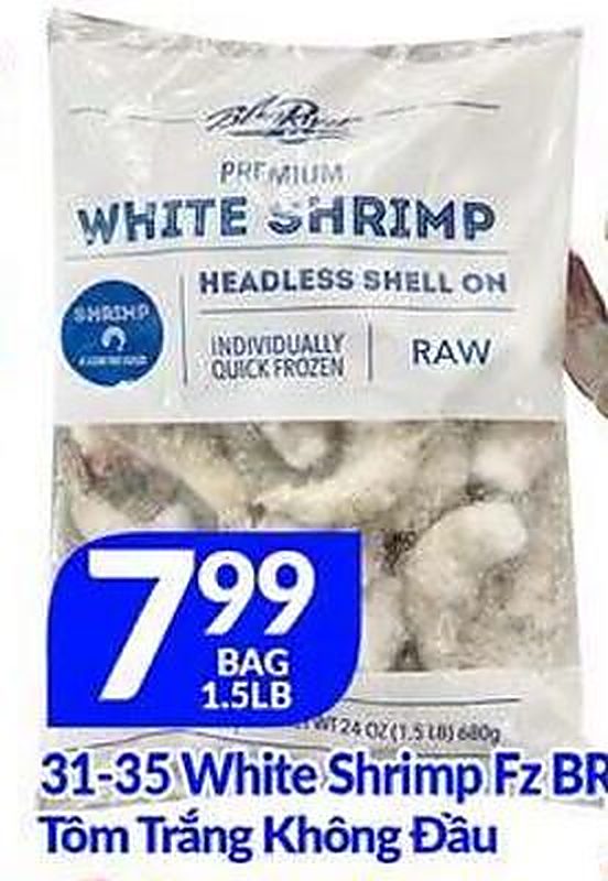31-35 White Shrimp Fz BR - Lams Seafood Market weekly ad deal