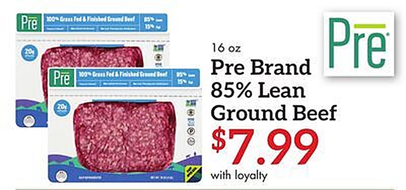 16 oz Pre Brand 85% Lean Ground Beef - Needler's Fresh Market weekly ad deal