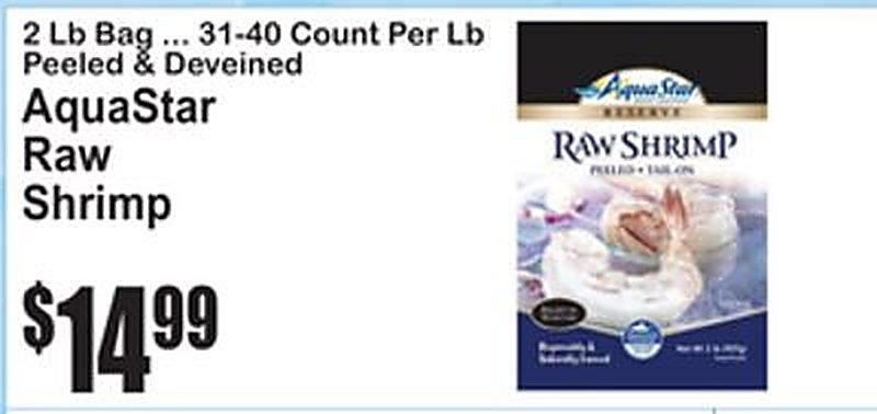 AquaStar Raw Shrimp - Superfresh weekly ad deal