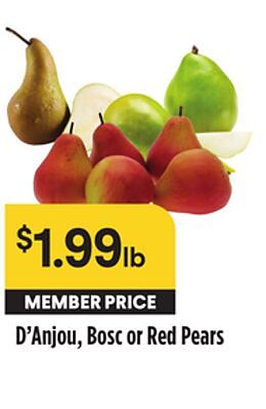 D'Anjou, Bosc or Red Pears - Raleys weekly ad deal