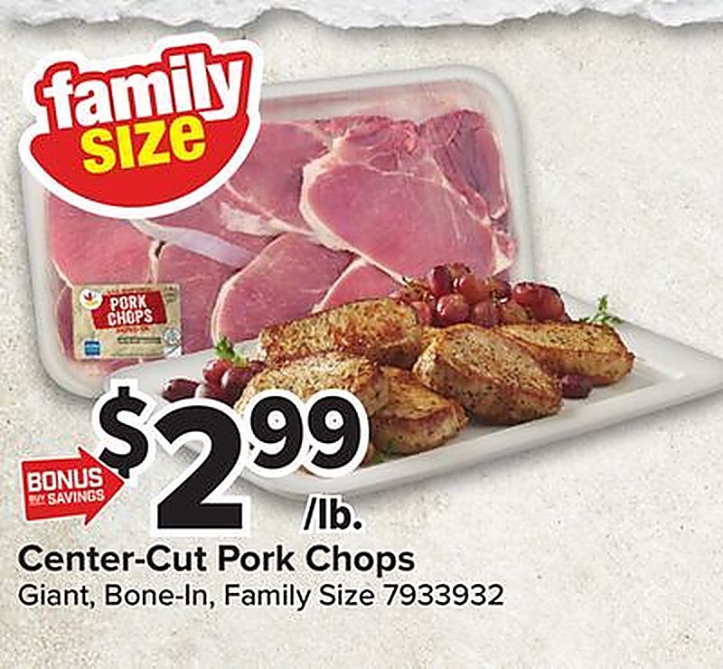 Center-Cut Pork Chops - Giant Food weekly ad deal