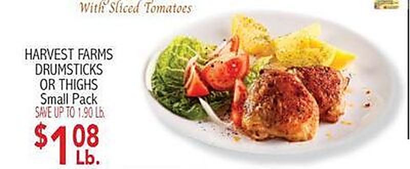 HARVEST FARMS DRUMSTICKS OR THIGHS - Ingles Markets weekly ad deal