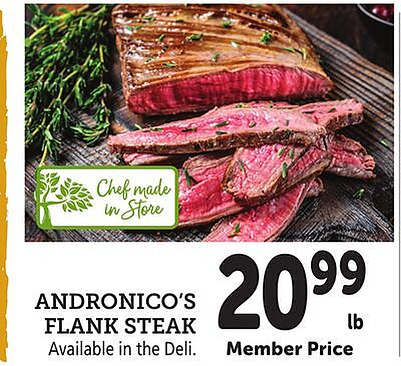 ANDRONICO'S FLANK STEAK - Andronico's weekly ad deal