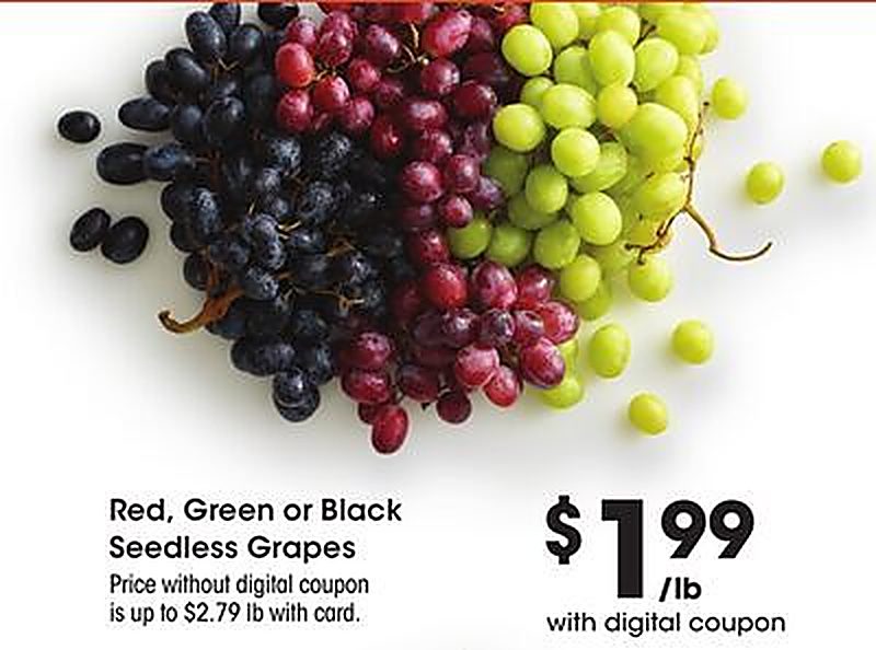 Red, Green or Black Seedless Grapes - Bakers weekly ad deal
