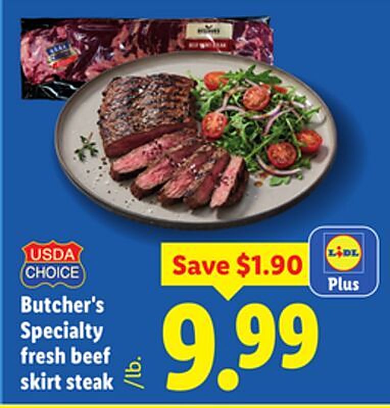 Butcher's Specialty fresh beef skirt steak - Lidl weekly ad deal