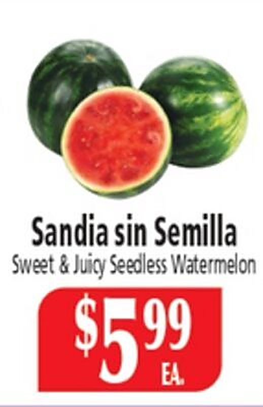 Sweet & Juicy Seedless Watermelon - El Ahorro Supermarket weekly ad deal
