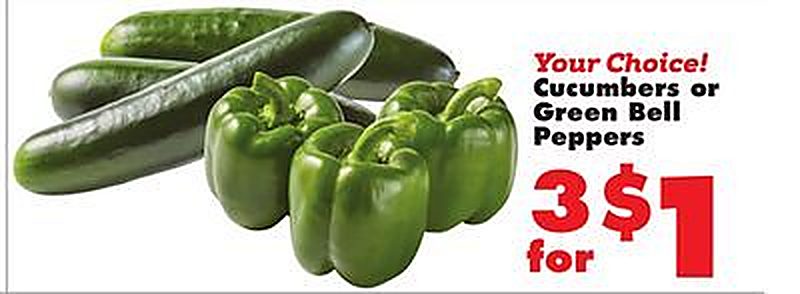 Cucumbers or Green Bell Peppers - Joe V's Smart Shop weekly ad deal