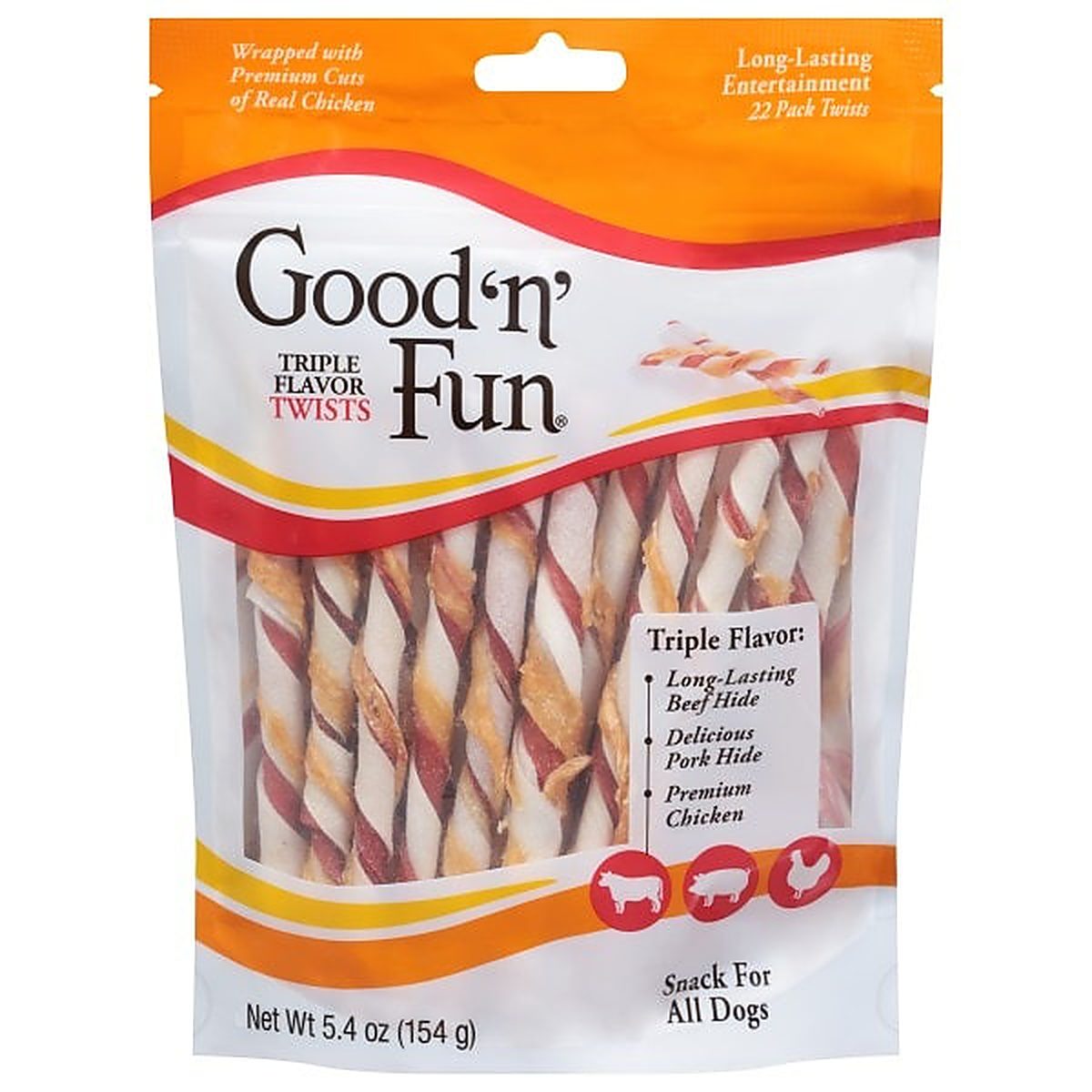 Good 'N' Fun Twists Triple Flavor Snack for All Dogs