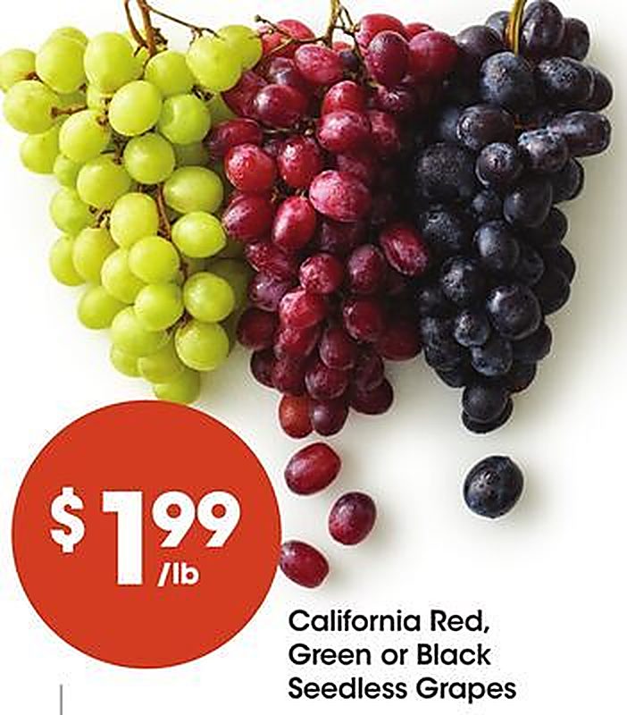California Red, Green or Black Seedless Grapes - Food 4 Less weekly ad deal