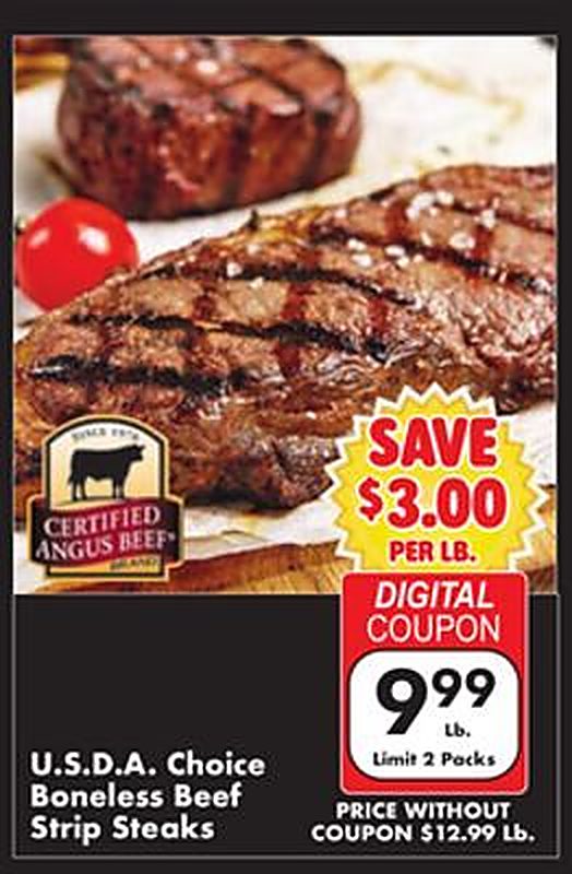 U.S.D.A. Choice Boneless Beef Strip Steaks - Fairplay Foods weekly ad deal