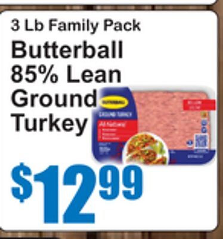 Butterball 85% Lean Ground Turkey - Superfresh weekly ad deal