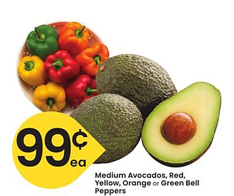 Medium Avocados, Red, Yellow, Orange or Green Bell Peppers - Albertsons weekly ad deal