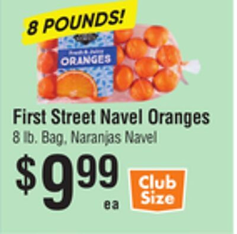 First Street Navel Oranges - Smart & Final weekly ad deal