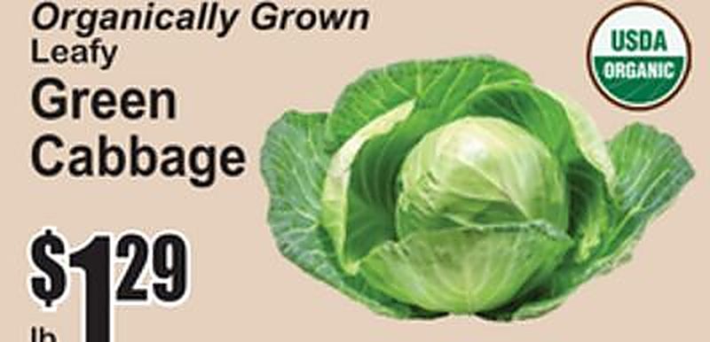 Organically Grown Leafy Green Cabbage - Superfresh weekly ad deal