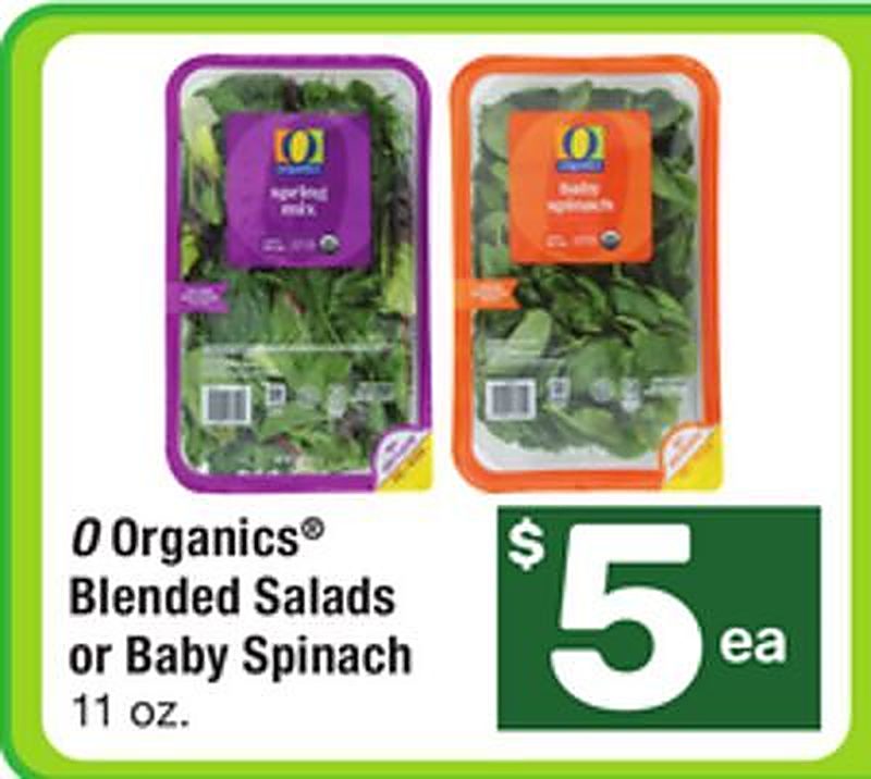 O Organics® Blended Salads or Baby Spinach - Randalls weekly ad deal
