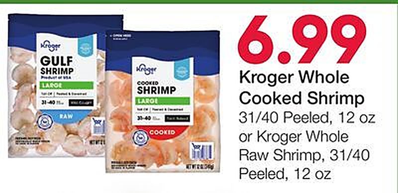 Kroger Whole Cooked Shrimp - Ruler Foods weekly ad deal