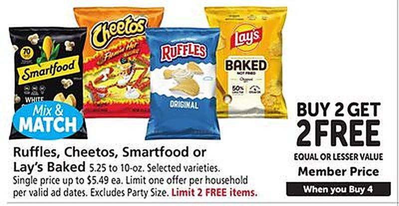 Ruffles, Cheetos, Smartfood or Lay's Baked