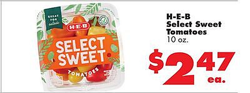 H-E-B Select Sweet Tomatoes - Joe V's Smart Shop weekly ad deal