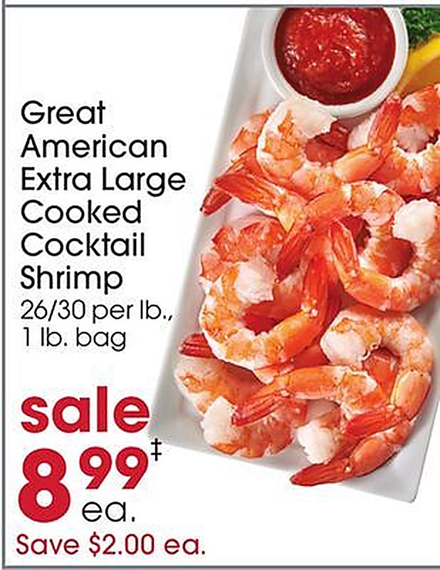 Great American Extra Large Cooked Cocktail Shrimp - Giant Eagle weekly ad deal