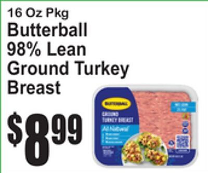 Butterball 98% Lean Ground Turkey Breast - Superfresh weekly ad deal