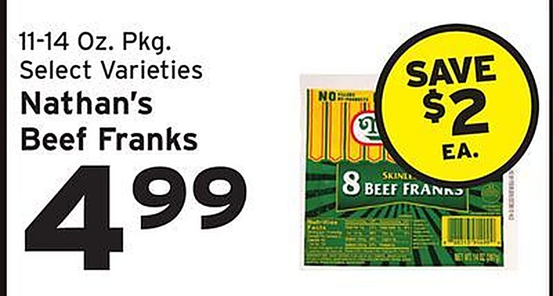 Nathan's Beef Franks - Hannaford weekly ad deal