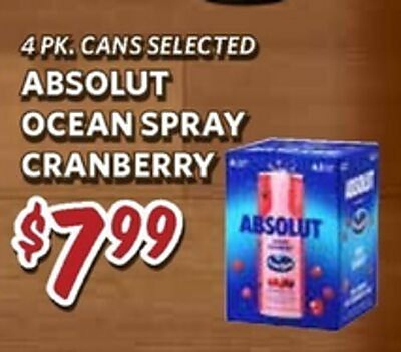 ABSOLUT OCEAN SPRAY CRANBERRY - Breaux Mart weekly ad deal
