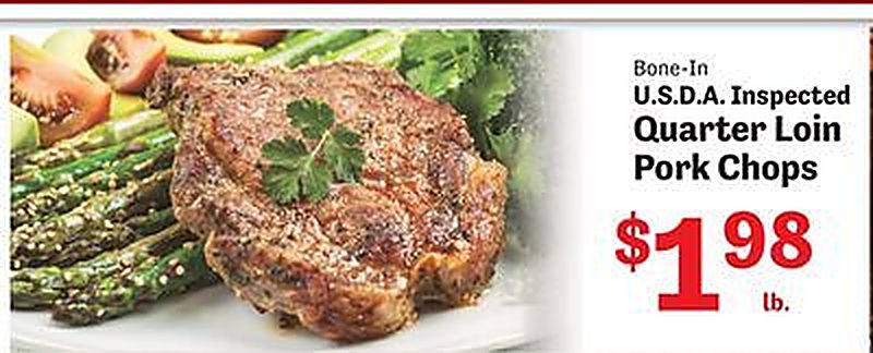 U.S.D.A. Inspected Quarter Loin Pork Chops - Food Depot weekly ad deal