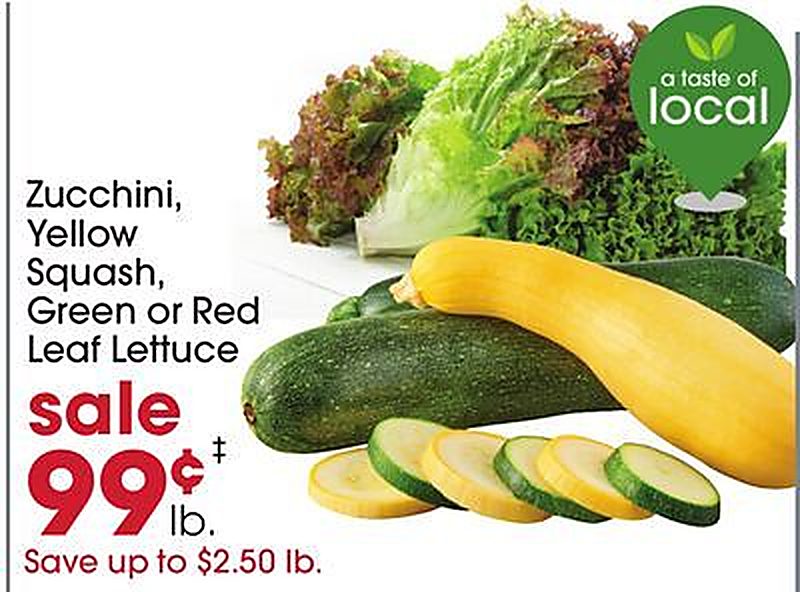 Zucchini, Yellow Squash, Green or Red Leaf Lettuce - Giant Eagle weekly ad deal