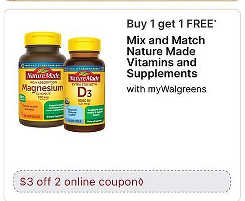 Nature Made Vitamins and Suplements