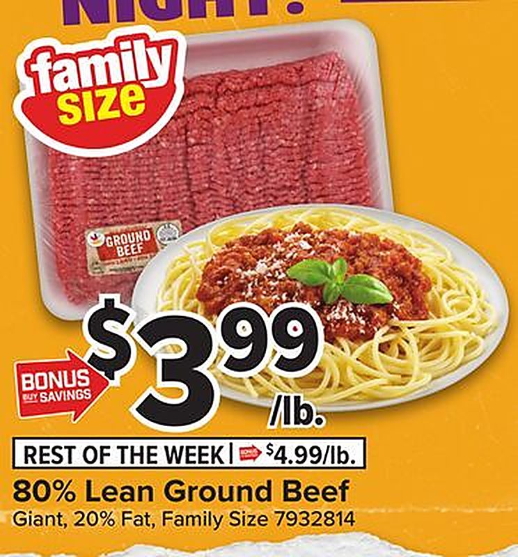 80% Lean Ground Beef - Giant Food weekly ad deal