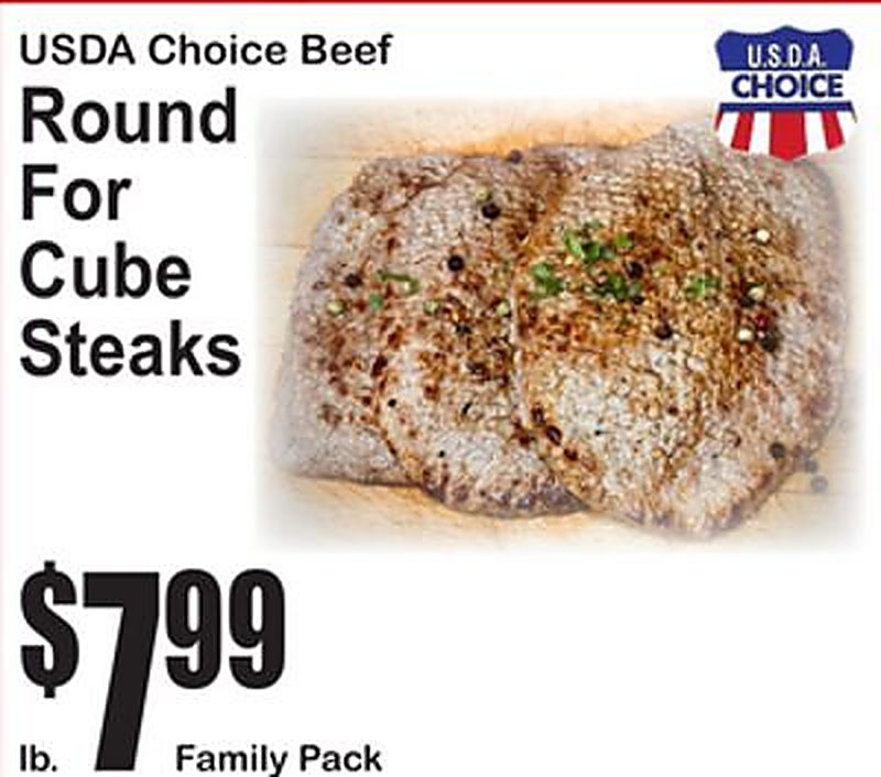 USDA Choice Beef Round For Cube Steaks - Superfresh weekly ad deal