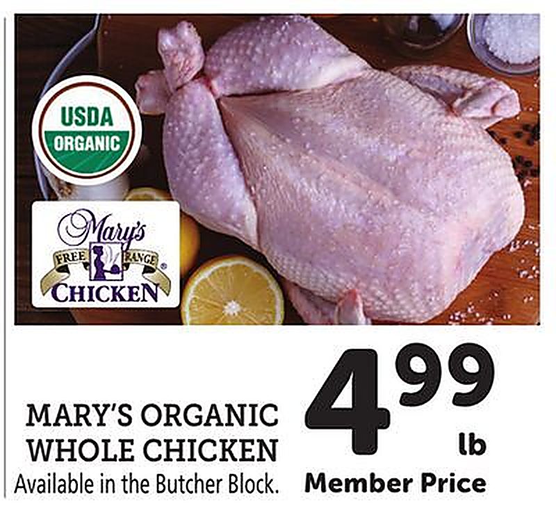 MARY'S ORGANIC WHOLE CHICKEN - Andronico's weekly ad deal