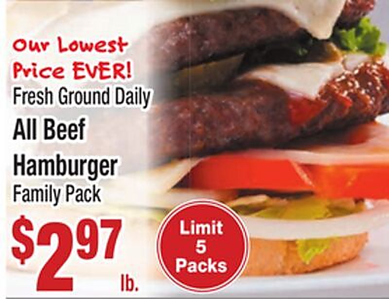 All Beef Hamburger Family Pack - Food Pride Market weekly ad deal