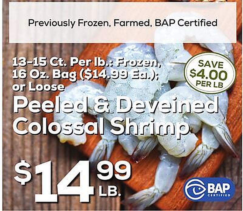 Peeled & Deveined Colossal Shrimp - DeCicco & Sons weekly ad deal
