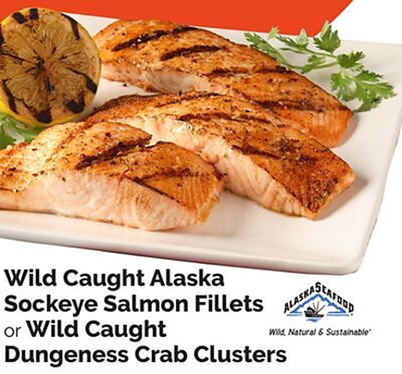 Wild Caught Alaska Sockeye Salmon Fillets or Wild Caught Dungeness Crab Clusters - Harris Teeter weekly ad deal