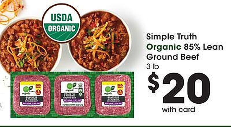Simple Truth Organic 85% Lean Ground Beef - Dillons weekly ad deal