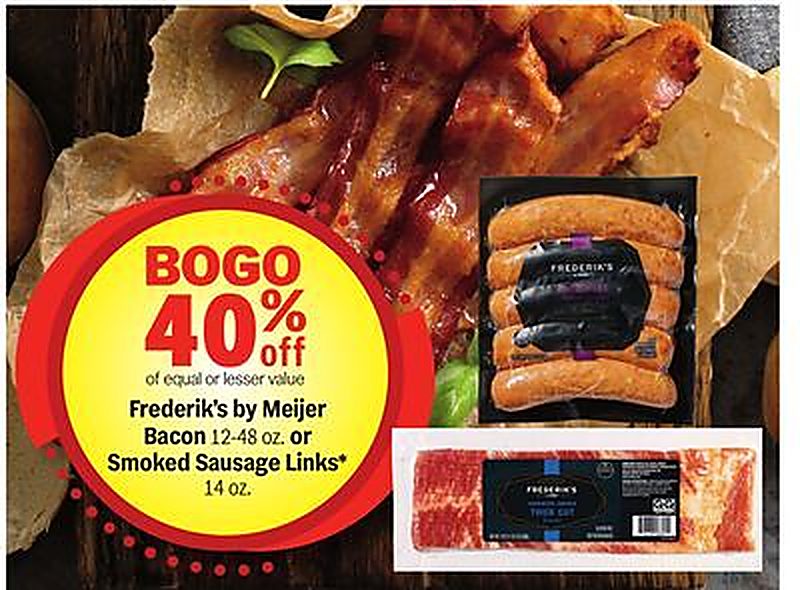 Frederik's by Meijer Bacon 12-48 Oz. Or Smoked Sausage Links* 14 Oz.