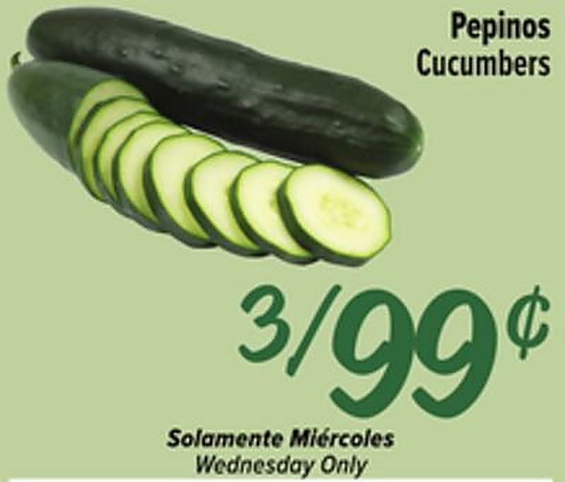 Pepinos / Cucumbers - Fiesta Mart weekly ad deal