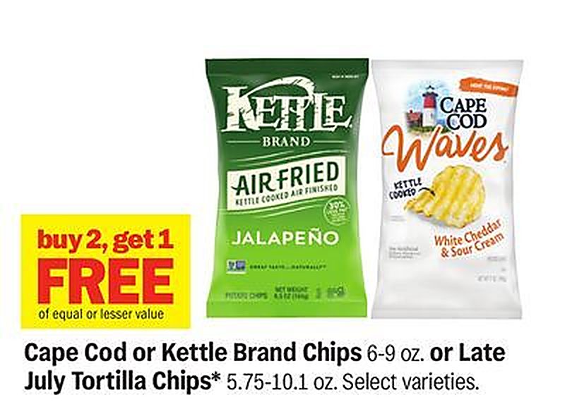 Cape Cod or Kettle Brand Chips 6-9 oz. or Late July Tortilla Chips* 5.75-10.1 oz.