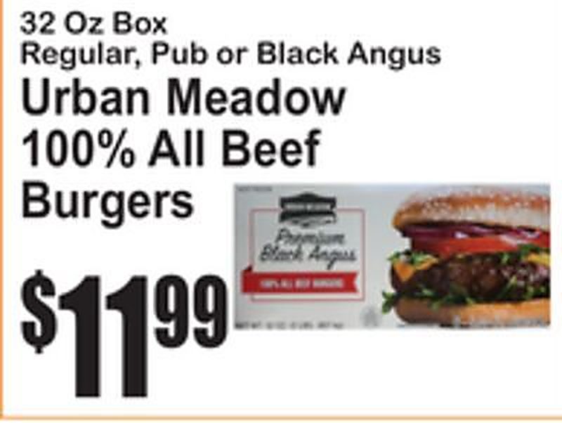 Urban Meadow 100% All Beef Burgers - Superfresh weekly ad deal