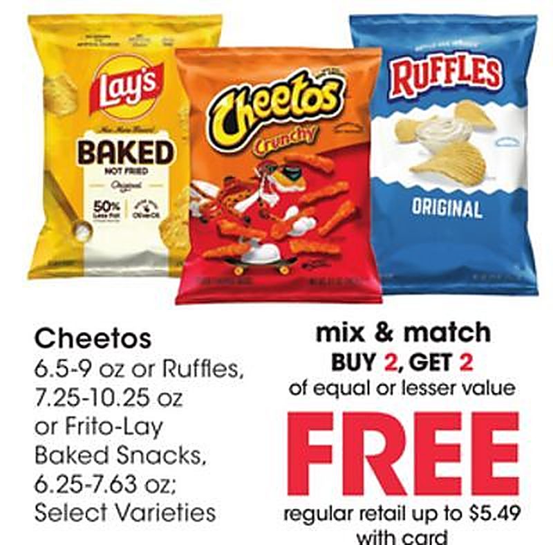 Cheetos, 6.5-9 oz or Ruffles, 7.25-10.25 oz or Frito-Lay Baked Snacks, 6.25-7.63 oz